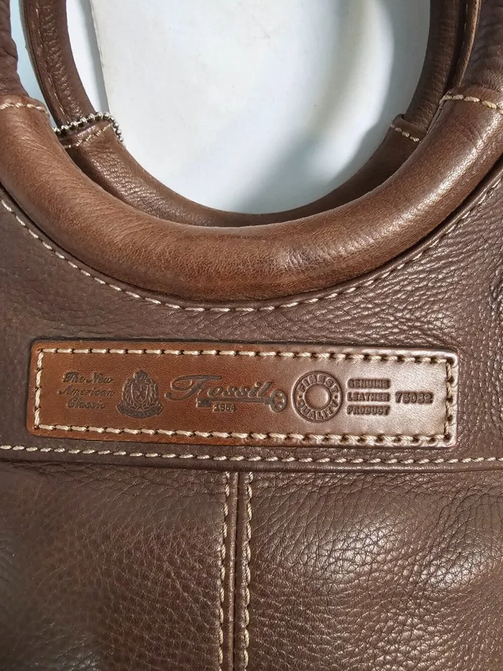 Fossil Bag Brown Leather Shoulder Y2K Classic Casual 75082